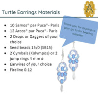 Turtle Earrings Pattern par Puca - The Argus Collection