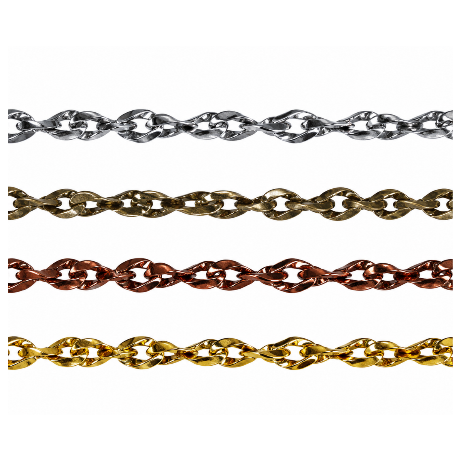 Twisted Curb Euro Chain, Sold in 1ft. Increments