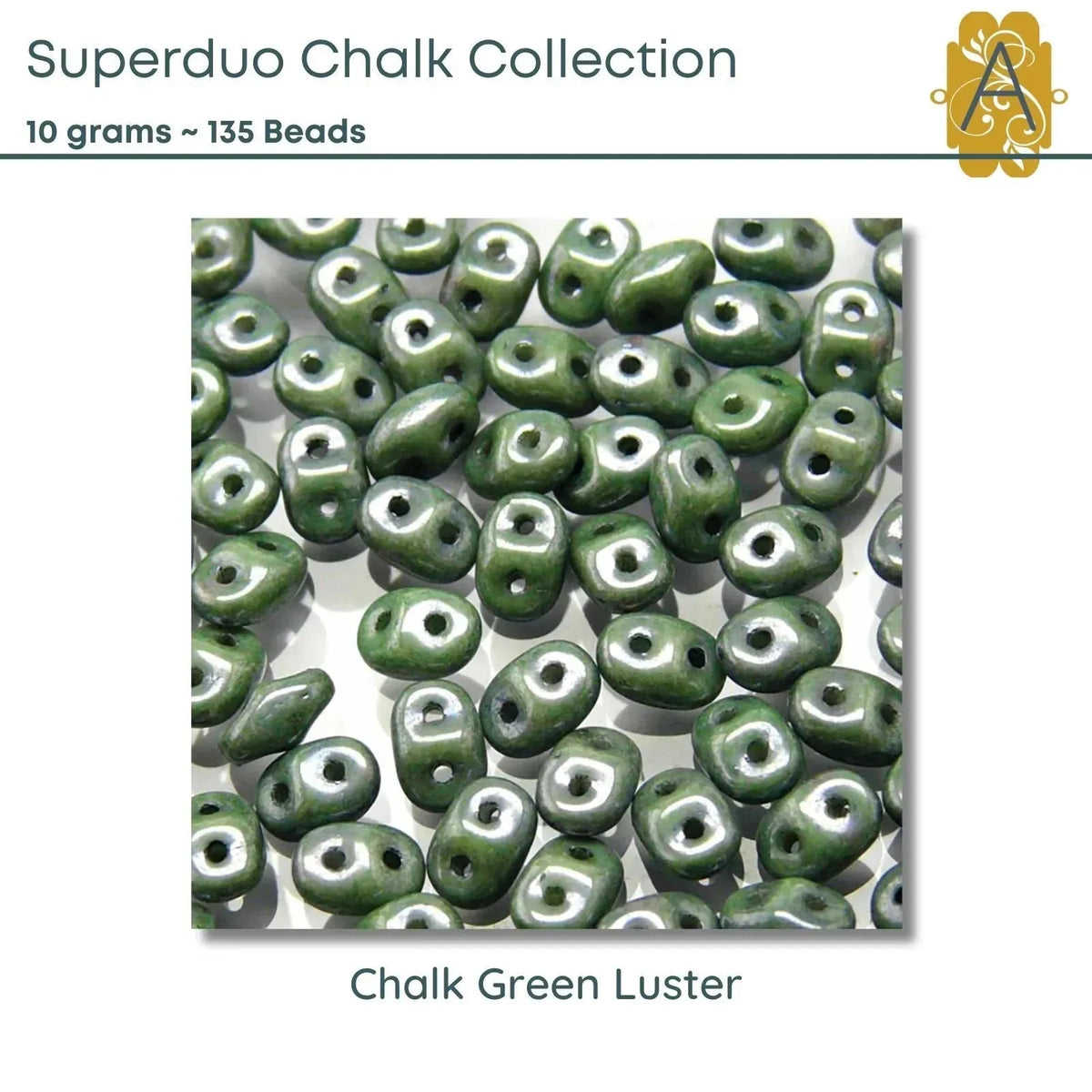 Superduo Beads, 10g., Chalk Collection, 8 Colors - The Argus Collection