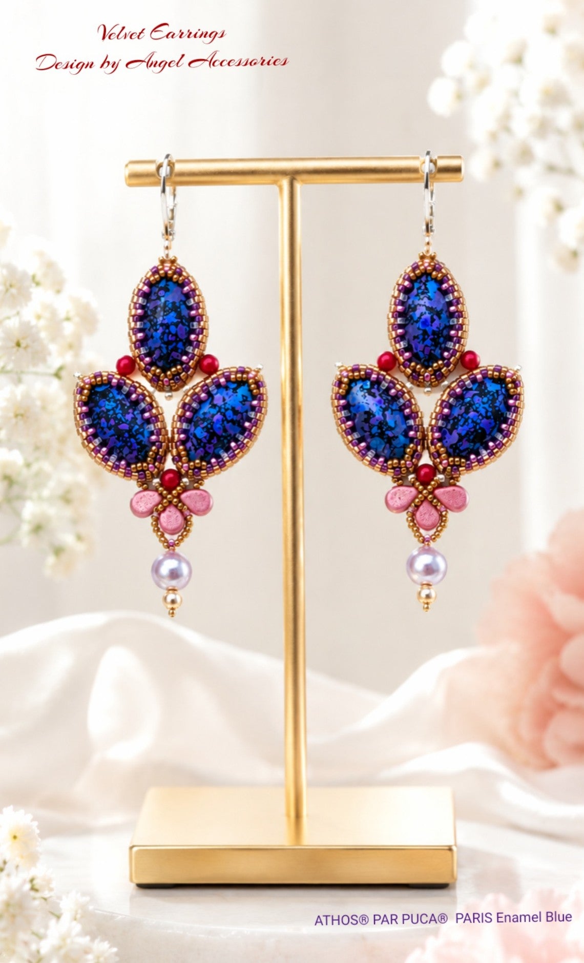 Athos-3 hole Beads par Puca, Enamel, 2 pcs & 10 pcs