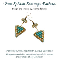 Vani Splash Earrings Pattern by Joanne Zammit