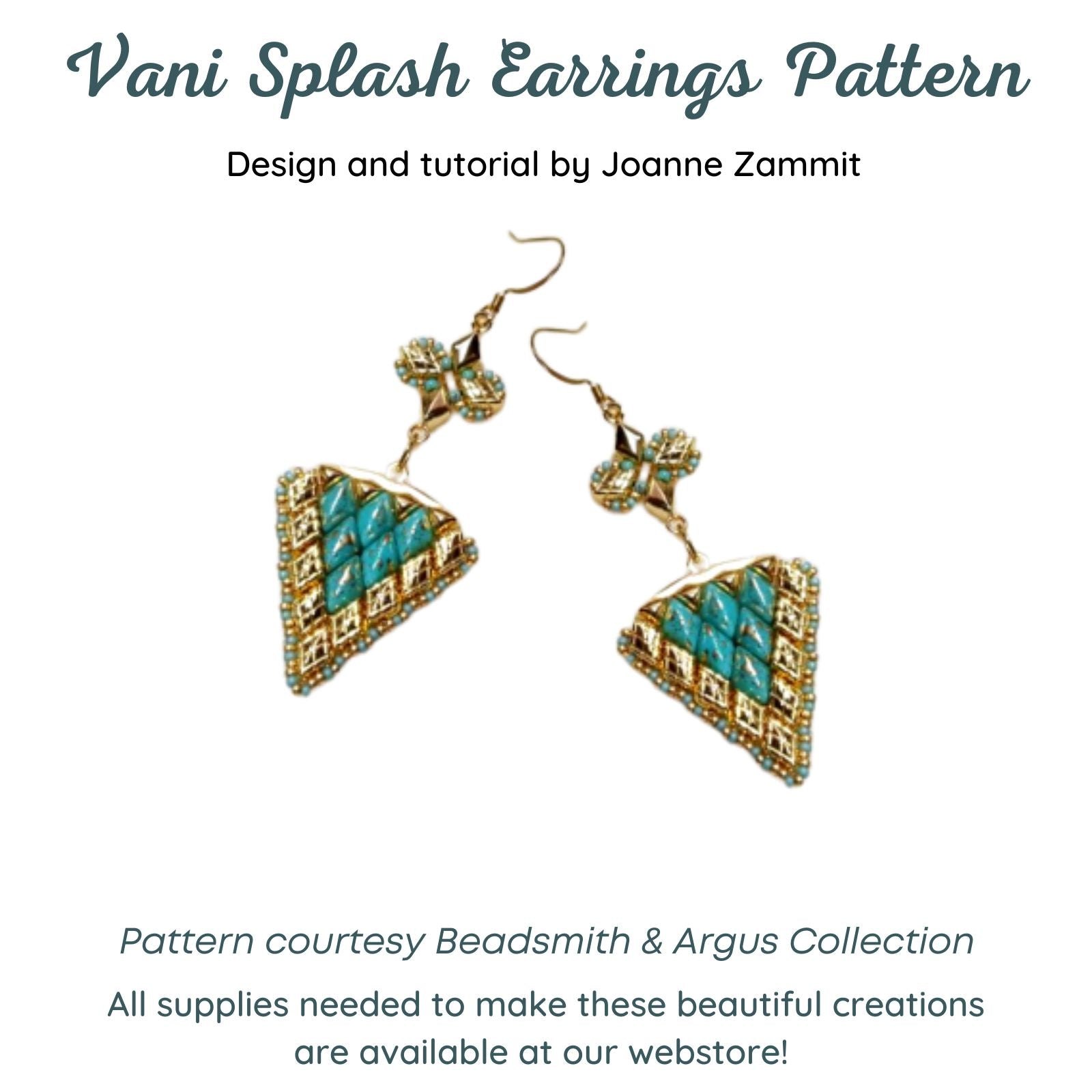 Vani Splash Earrings Pattern by Joanne Zammit