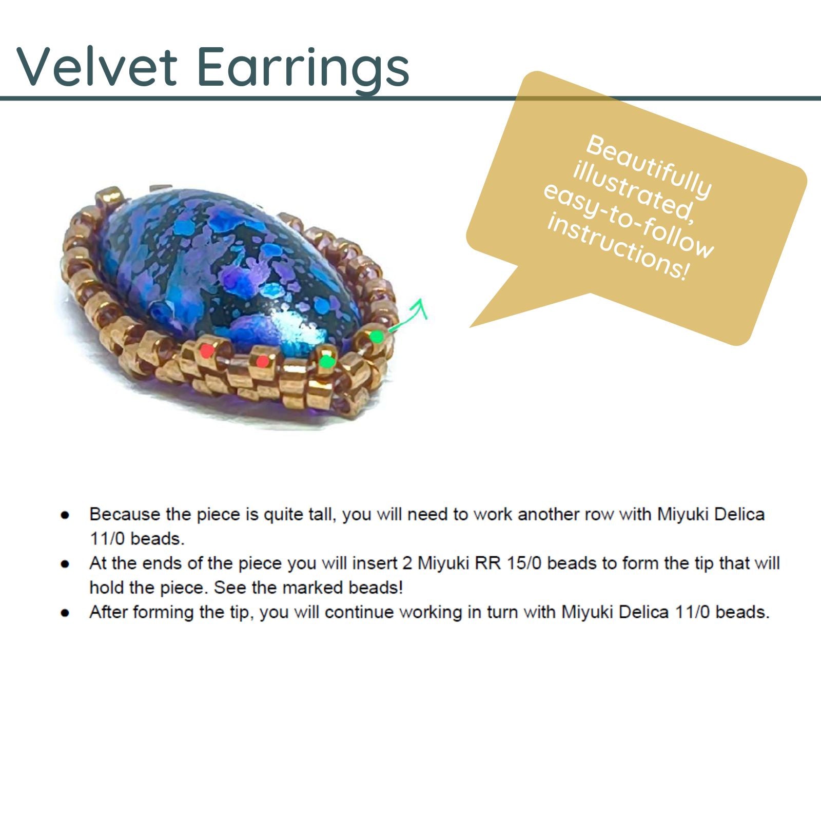 Velvet Earrings Pattern by Angel Accessories