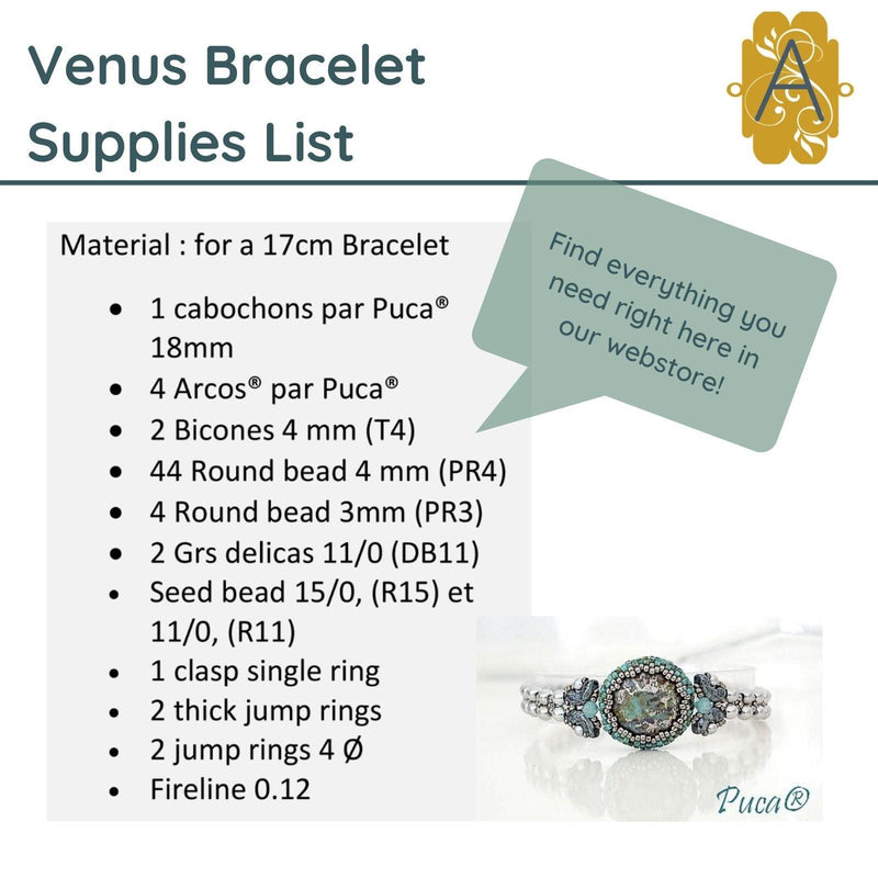 Venus Bracelet Pattern par Puca - The Argus Collection