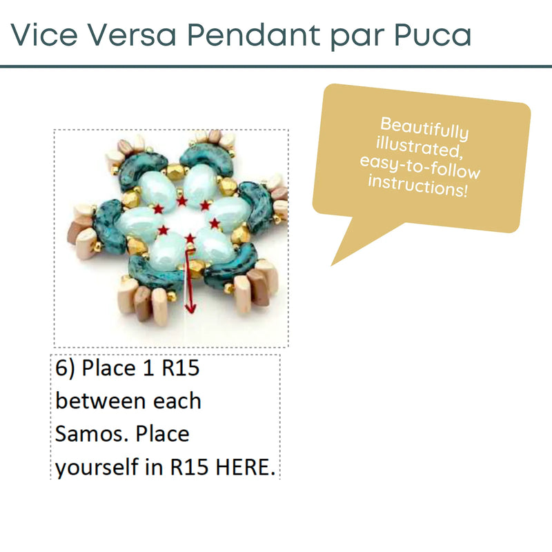 Vice Versa 2-Sided Pendant Pattern par Puca® - The Argus Collection