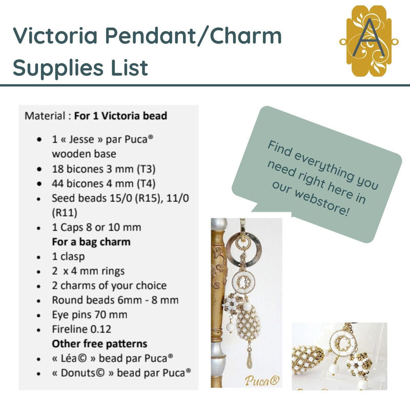 Victoria Bag Charm Pendant Pattern par Puca - The Argus Collection