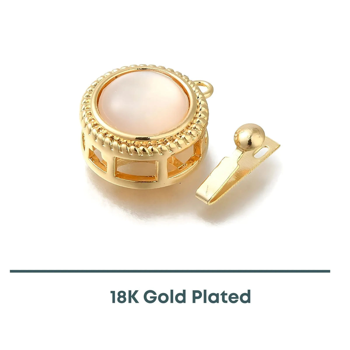 Victorian Resin Pearl 1-Strand Box Clasp, 1 Piece - The Argus Collection