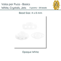 Volos Beads par Puca in The Basics Collection in Opaque White, 5 grams of beads. - The Argus Collection