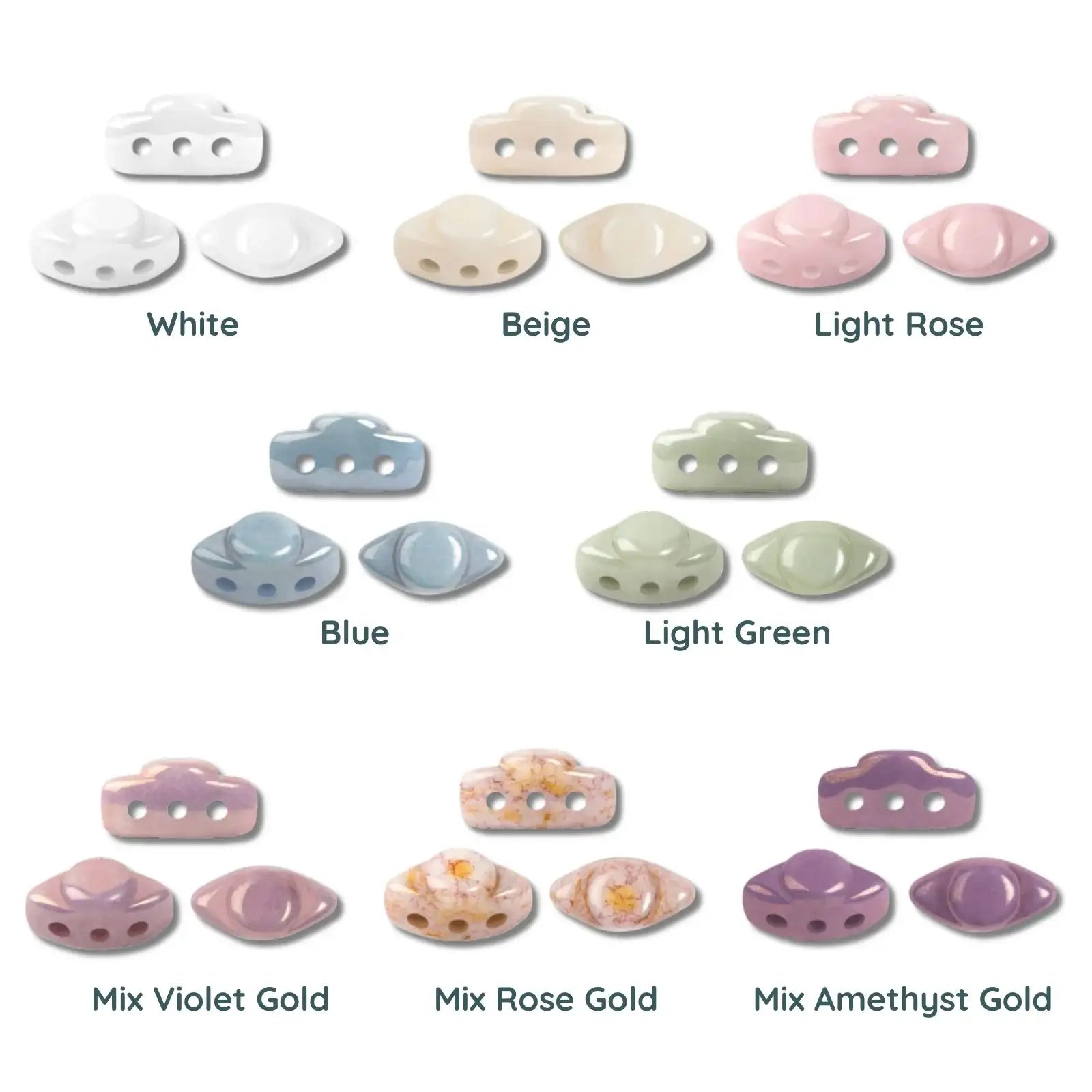 Volos Beads par Puca, Ceramic Look, 5g & 20g - The Argus Collection