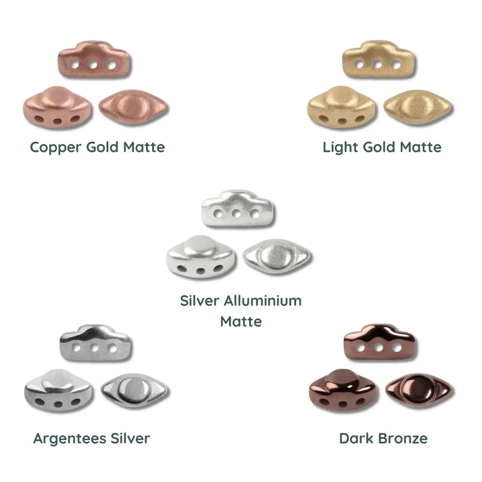 Volos Beads par Puca, Classic Metals, 5g & 20g - The Argus Collection