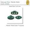 Volos Beads par Puca in Metallic Matte Green Turquoise, 5grams of beads. - The Argus Collection