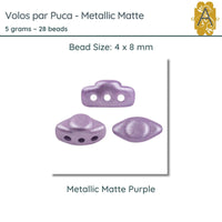 Volos Beads par Puca in Metallic Matte Purple, 5grams of beads. - The Argus Collection