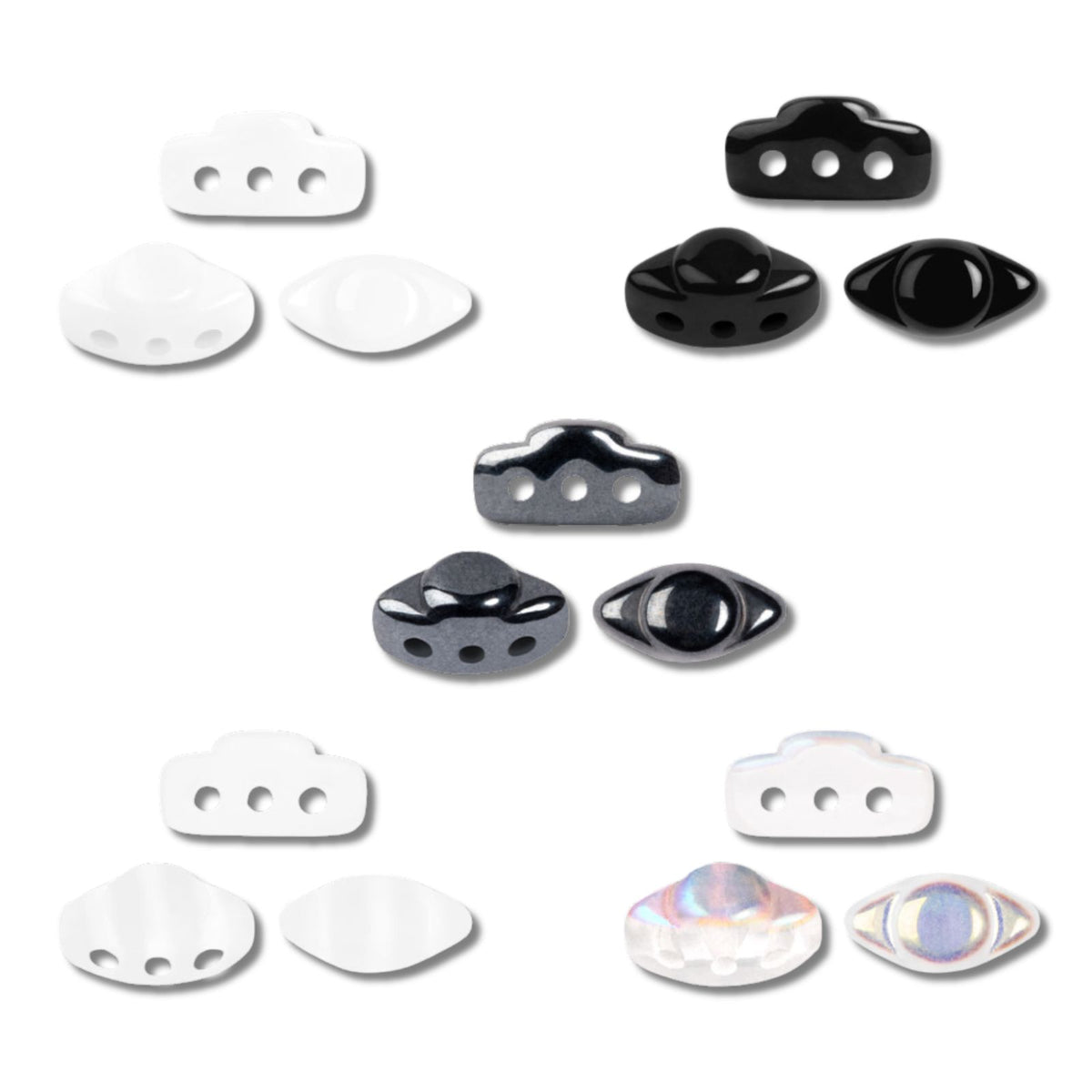 Volos Beads White Jet Collection
