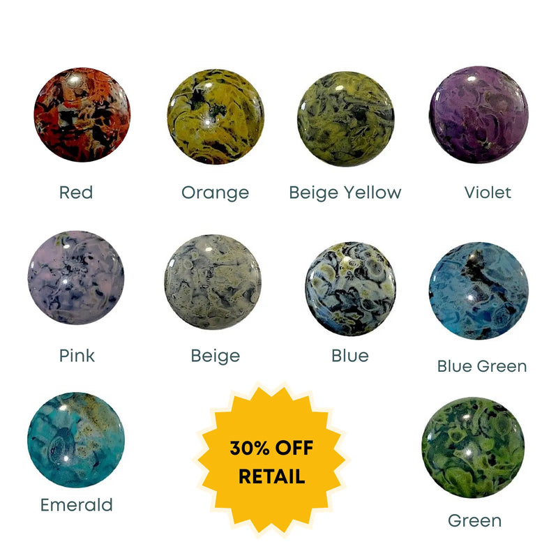 WHOLESALE Cabochons par Puca, 25mm, Black Stony Collection, 10 Colors - The Argus Collection
