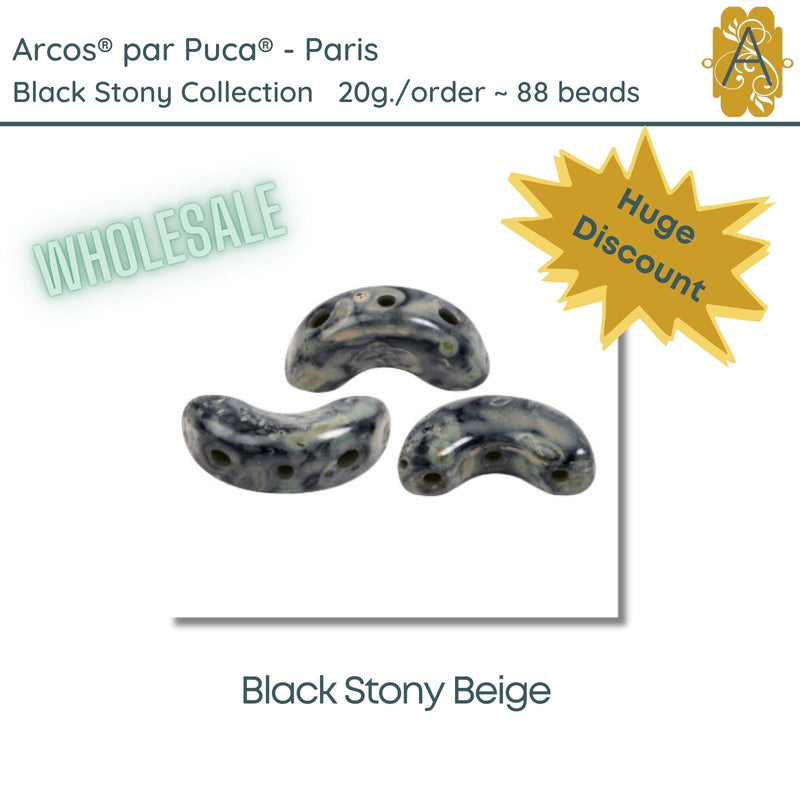 WHOLESALE Arcos par Puca, 20g., Black Stony Collection, 10 Colors - The Argus Collection