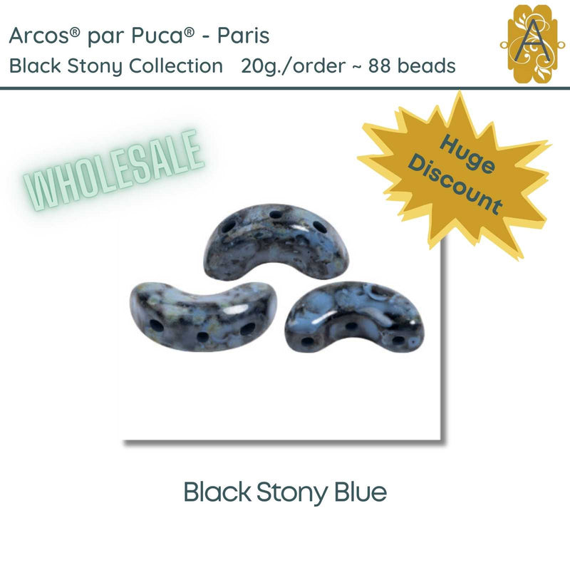 WHOLESALE Arcos par Puca, 20g., Black Stony Collection, 10 Colors - The Argus Collection