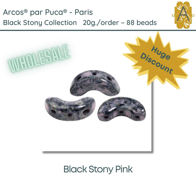 WHOLESALE Arcos par Puca, 20g., Black Stony Collection, 10 Colors - The Argus Collection