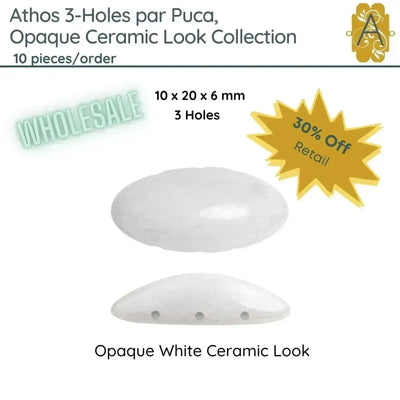 WHOLESALE! Athos 3-Holes par Puca, Ceramic Look Collection, 5 Colors - The Argus Collection