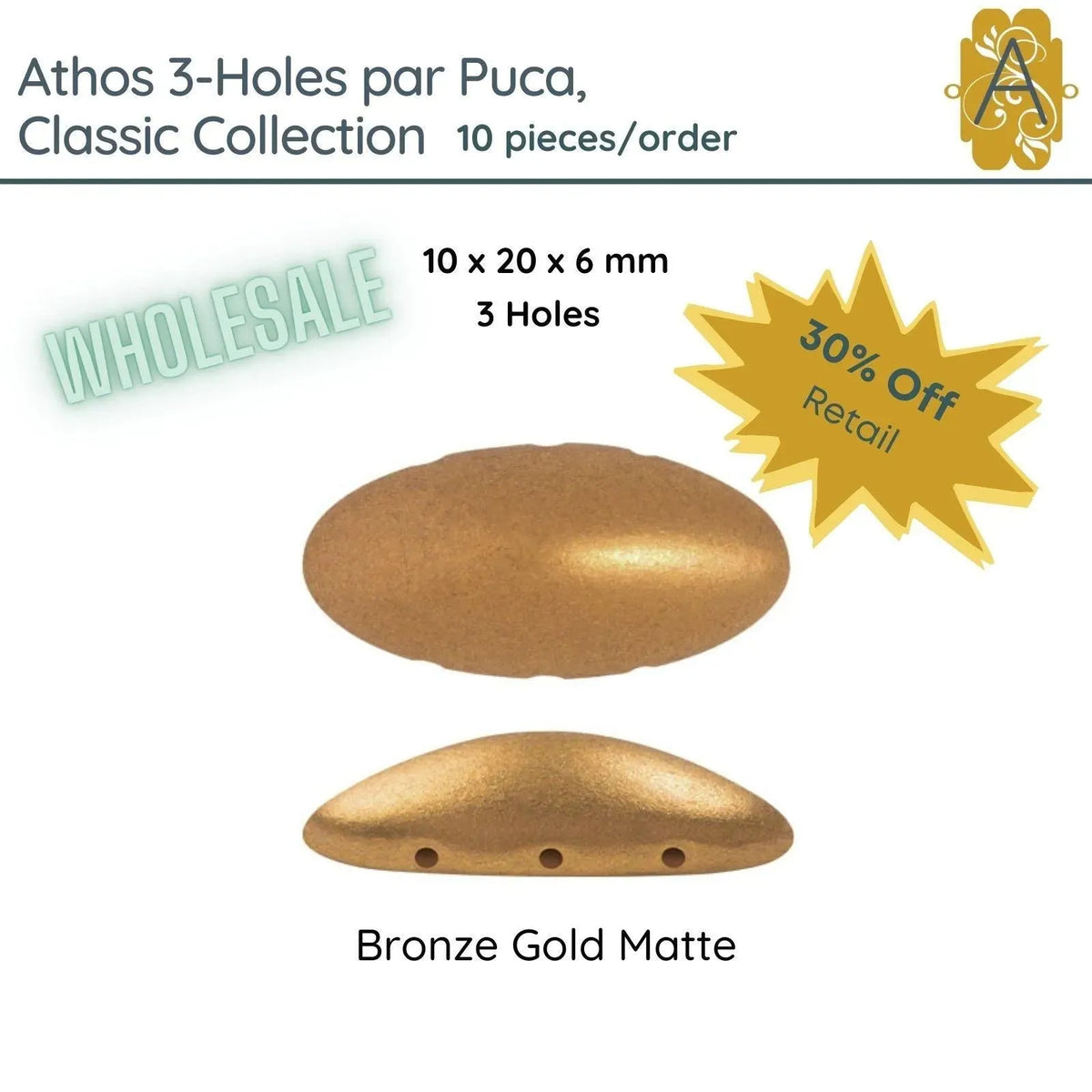 WHOLESALE! Athos 3-Holes par Puca, Classic Collection, 6 colors - The Argus Collection