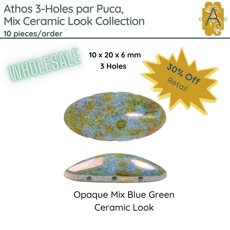 WHOLESALE! Athos 3-Holes par Puca, Mix Ceramic Look Collection, 4 Colors - 10 cabs - The Argus Collection