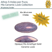 WHOLESALE! Athos 3-Holes par Puca, Mix Ceramic Look Collection, 4 Colors - 10 cabs - The Argus Collection