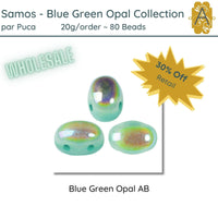 WHOLESALE! Samos par Puca, 20g, Blue Green Opal Collection, 8 Finishes - The Argus Collection