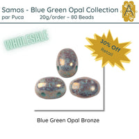 WHOLESALE! Samos par Puca, 20g, Blue Green Opal Collection, 8 Finishes - The Argus Collection