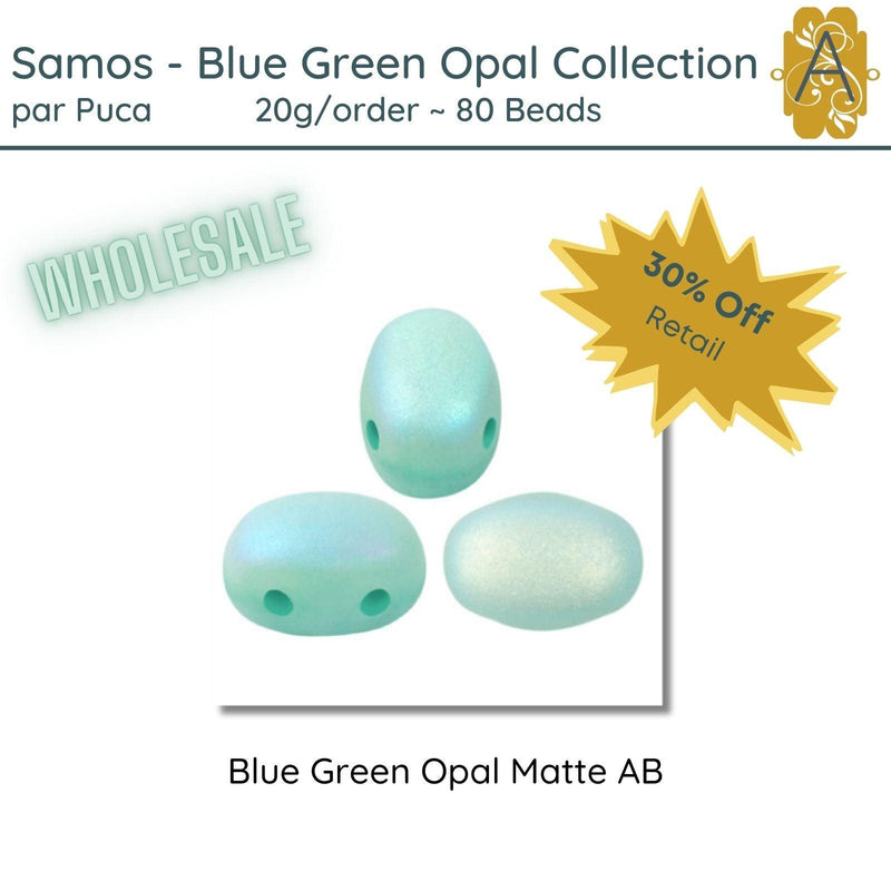 WHOLESALE! Samos par Puca, 20g, Blue Green Opal Collection, 8 Finishes - The Argus Collection