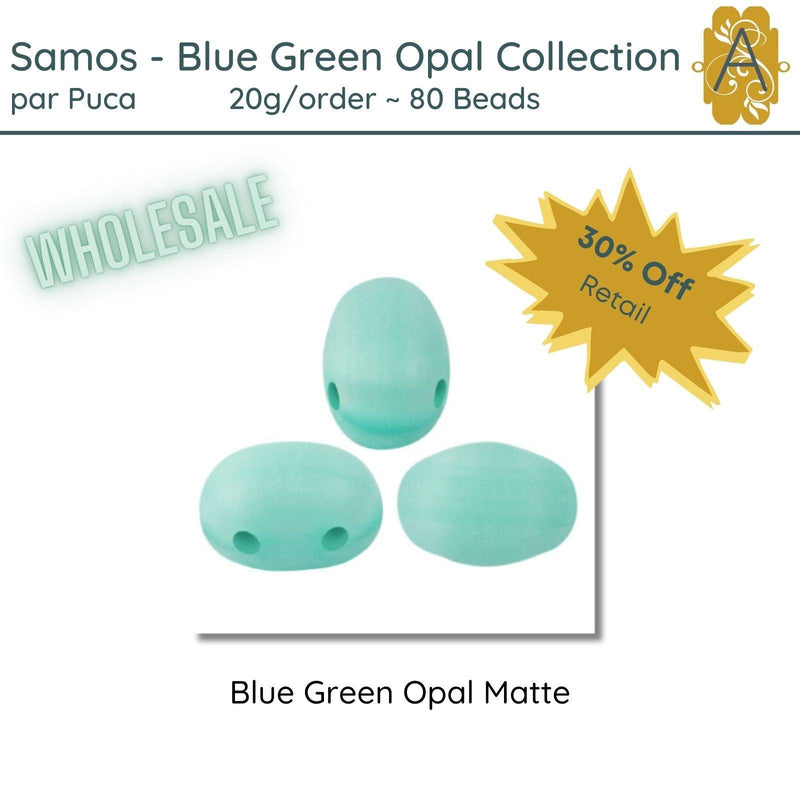 WHOLESALE! Samos par Puca, 20g, Blue Green Opal Collection, 8 Finishes - The Argus Collection