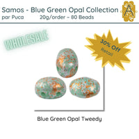 WHOLESALE! Samos par Puca, 20g, Blue Green Opal Collection, 8 Finishes - The Argus Collection