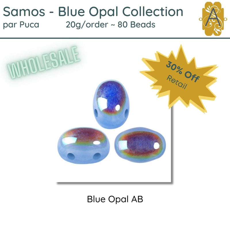 WHOLESALE! Samos par Puca, 20g, Blue Opal Collection, 8 Finishes - The Argus Collection