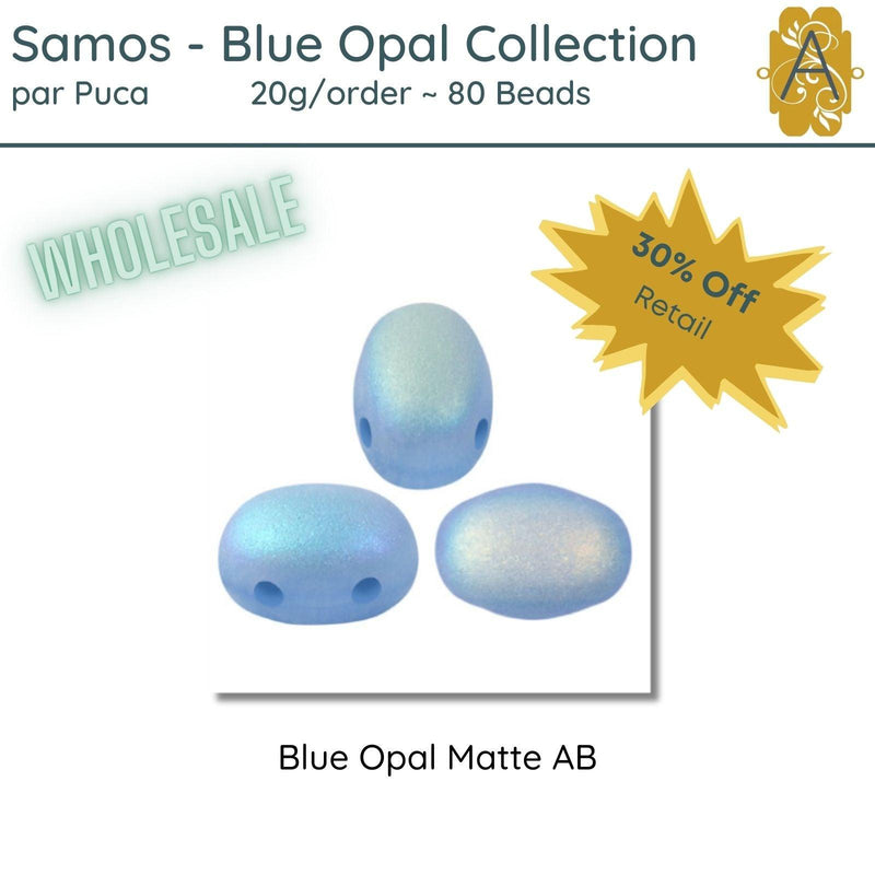 WHOLESALE! Samos par Puca, 20g, Blue Opal Collection, 8 Finishes - The Argus Collection