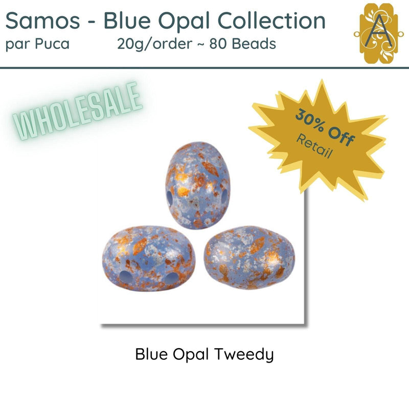 WHOLESALE! Samos par Puca, 20g, Blue Opal Collection, 8 Finishes - The Argus Collection