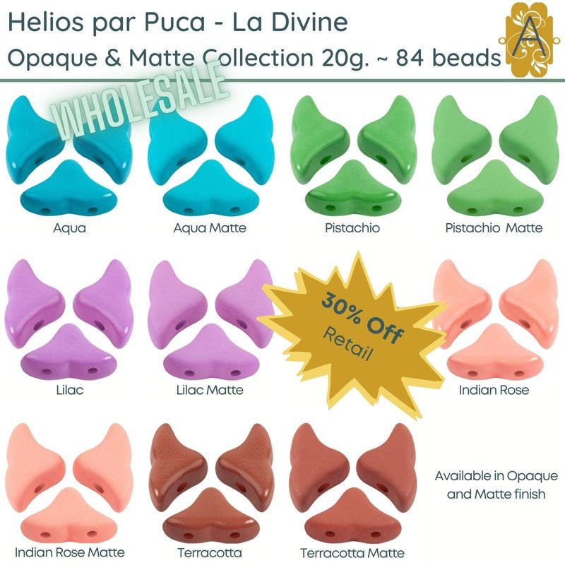 Wholesale - Helios par Puca, La Divine Opaque & Matte Collection, 20g. 10 colors - The Argus Collection