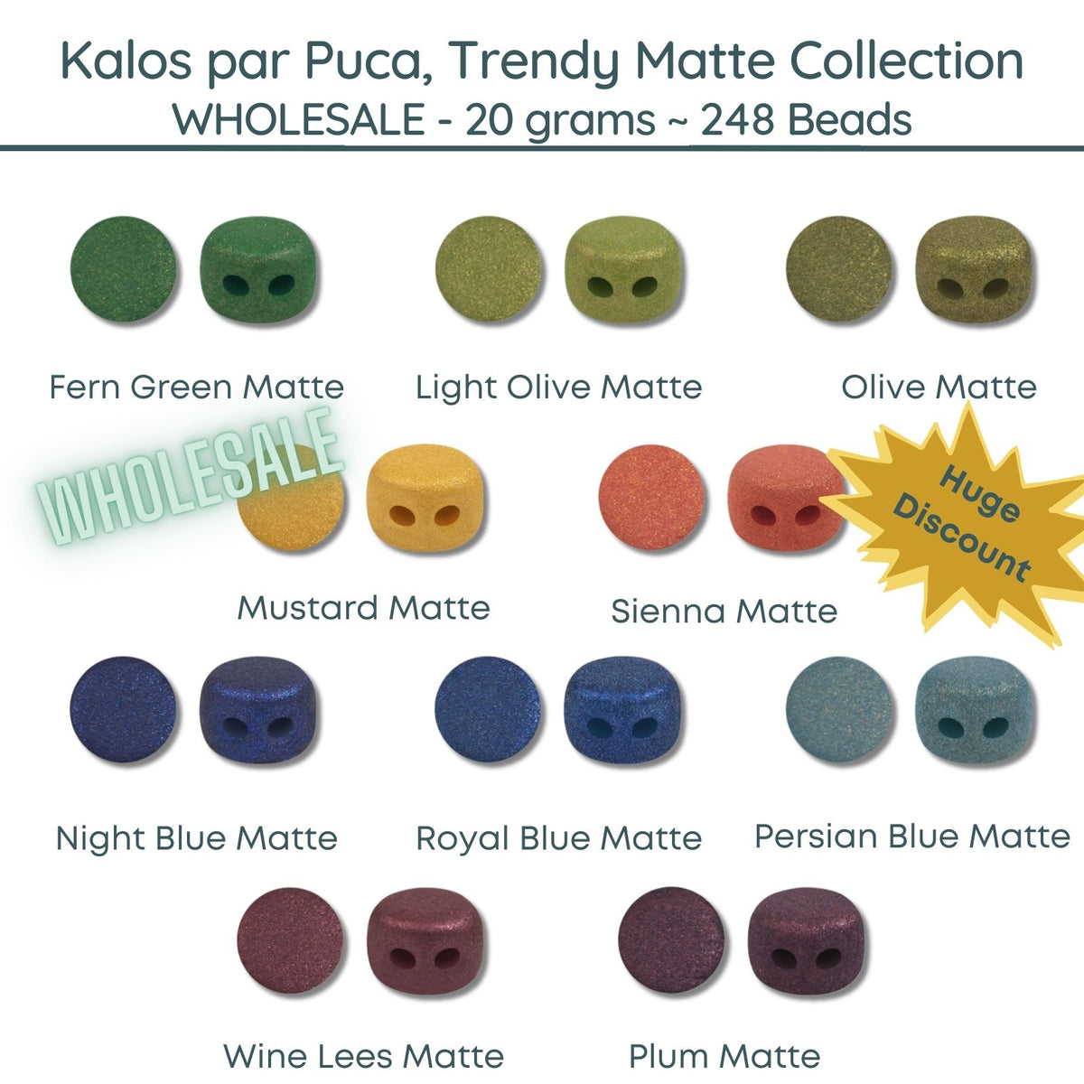 WHOLESALE Kalos par Puca, Trendy Matte Collection, 20g. 10 colors - The Argus Collection