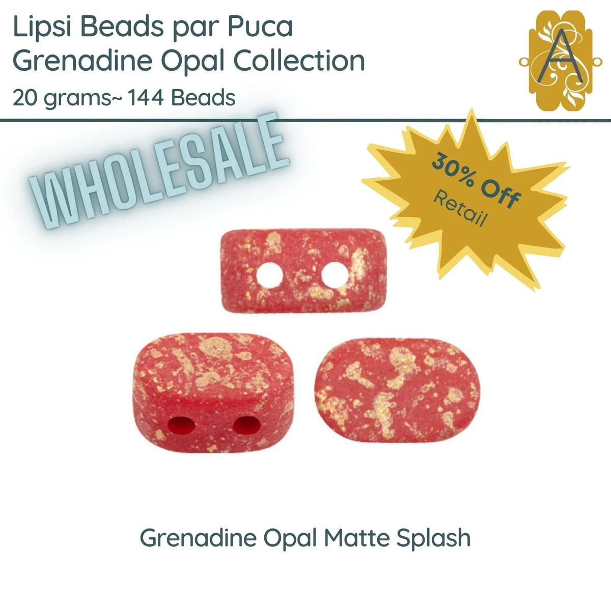 WHOLESALE, Lipsi par Puca, 20g, Grenadine Opal Collection, 8 Finishes - The Argus Collection