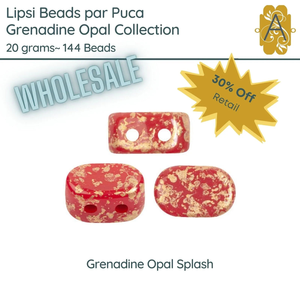 WHOLESALE, Lipsi par Puca, 20g, Grenadine Opal Collection, 8 Finishes - The Argus Collection