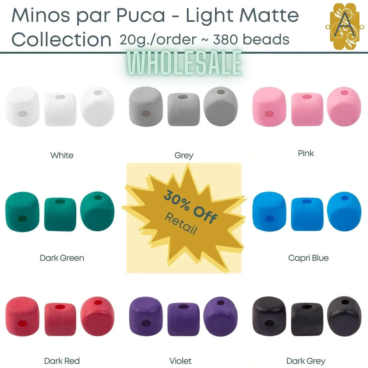 Wholesale, Minos par Puca, Light Matte Collection, 20 grams, 8 Colors - The Argus Collection