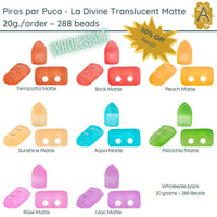 WHOLESALE, Piros par Puca, La Divine Translucent Matte Collection, 8 colors, 20g - The Argus Collection