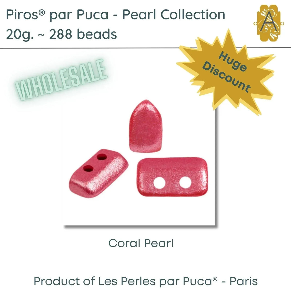 WHOLESALE, Piros par Puca, 20g, Pearl Collection, 6 Colors - The Argus Collection