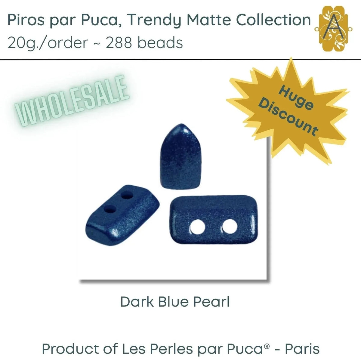 WHOLESALE, Piros par Puca, 20g, Pearl Collection, 6 Colors - The Argus Collection