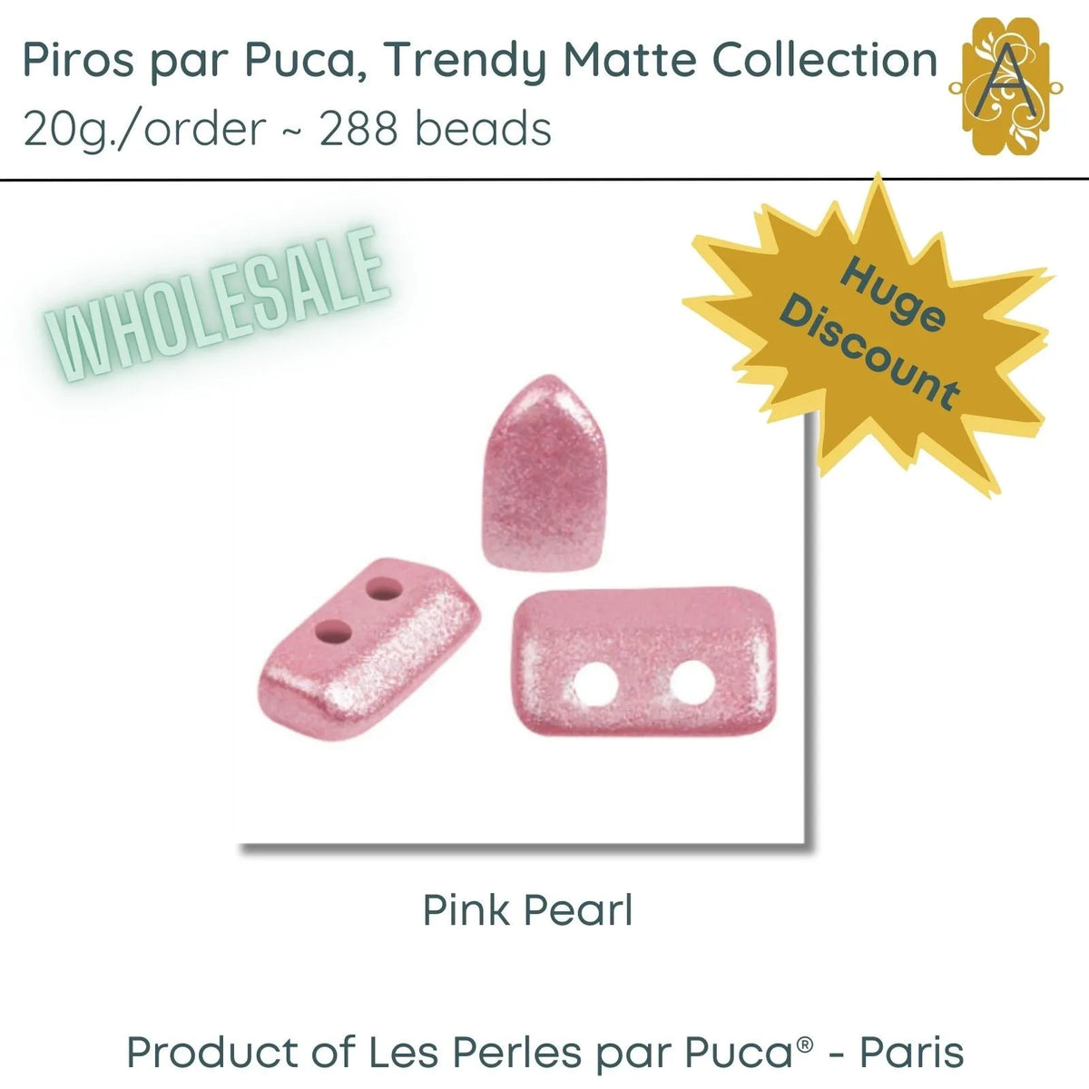 WHOLESALE, Piros par Puca, 20g, Pearl Collection, 6 Colors - The Argus Collection