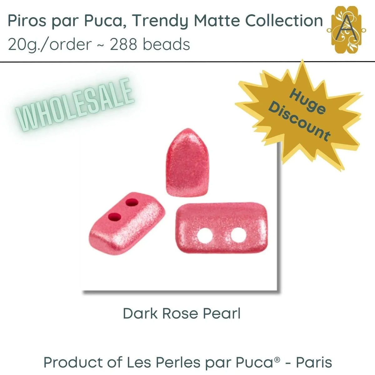 WHOLESALE, Piros par Puca, 20g, Pearl Collection, 6 Colors - The Argus Collection