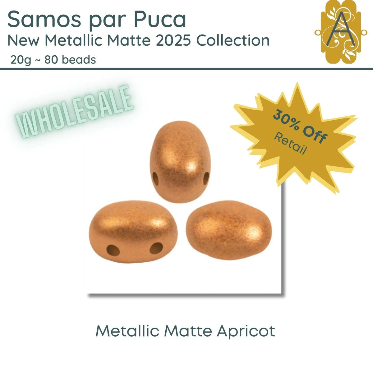 WHOLESALE, Samos par Puca, 20g, New Metallic Matte Collection 2025, 10 colors - The Argus Collection