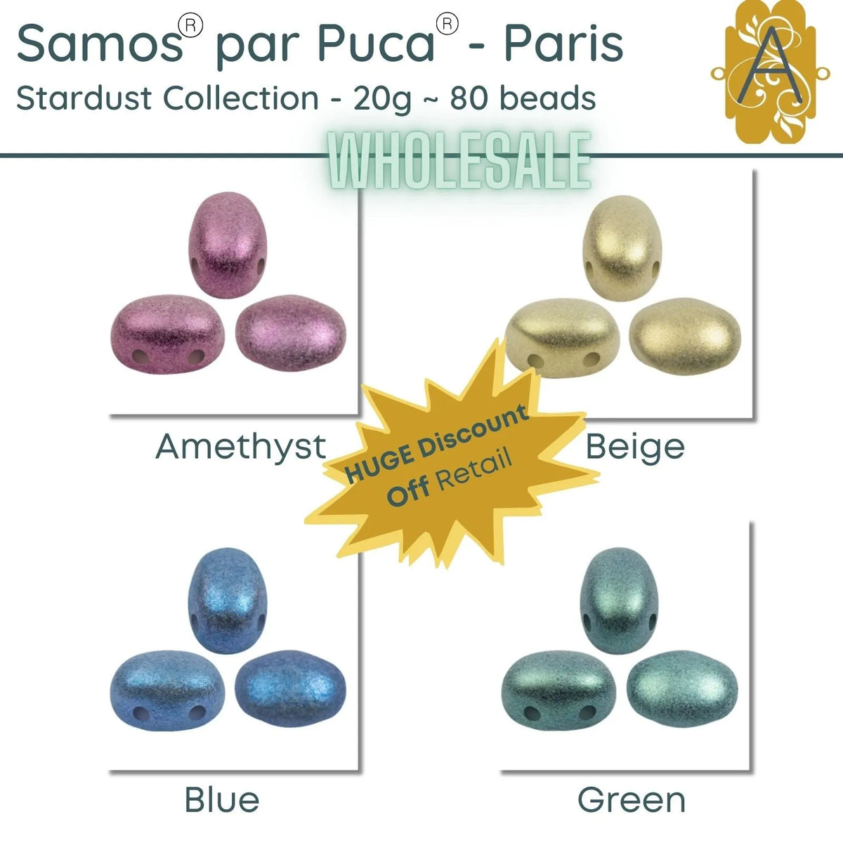 WHOLESALE Samos par Puca®, 20g, Stardust Collection, 4 colors - The Argus Collection