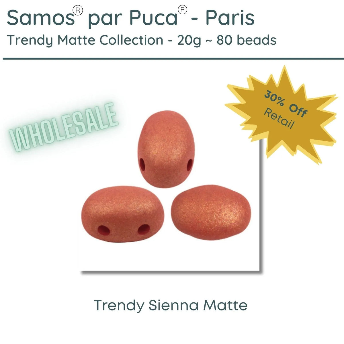 WHOLESALE, Samos par Puca, 20g., Trendy Matte Collection, 10 colors - The Argus Collection