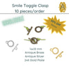 WHOLESALE! Smile Toggle Clasps in 3 Finishes - The Argus Collection