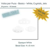 WHOLESALE - Volos Beads par Puca in The Basics Collection in Opaque Whihte, 20 grams of beads. - The Argus Collection