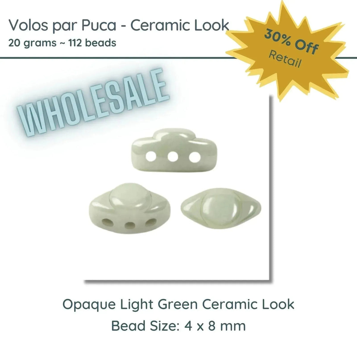 WHOLESALE, Volos par Puca, 20g, Ceramic Look Collection, 8 colors - The Argus Collection