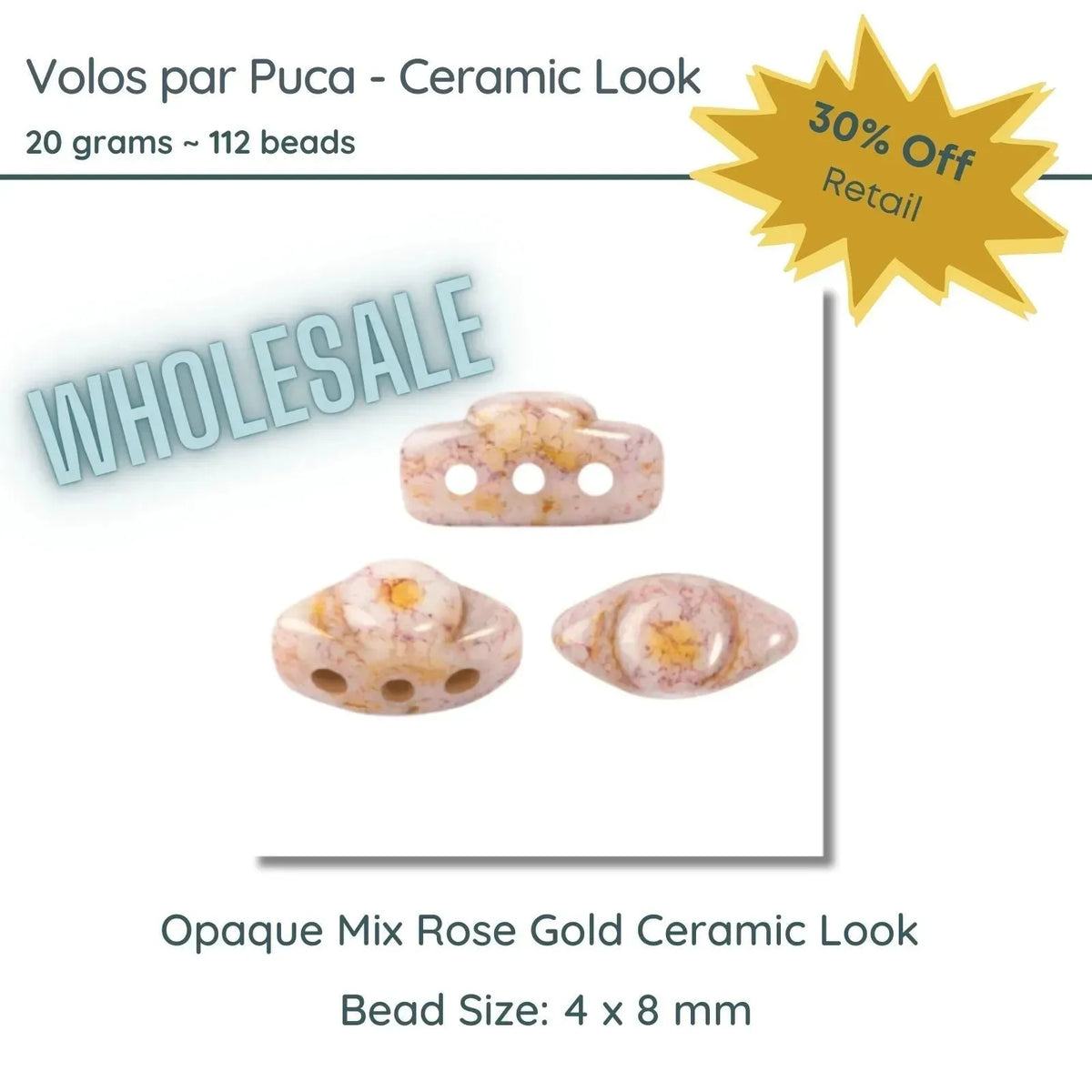 WHOLESALE, Volos par Puca, 20g, Ceramic Look Collection, 8 colors - The Argus Collection